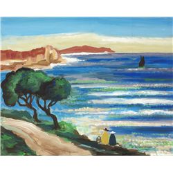 Markey Robinson (1918-1999) - CONTINENTAL SEASCAPE WITH TWO SHAWLIES