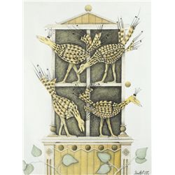 Graham Knuttel (b.1954) - FOUR BIRDS ON A PEDESTAL, 1988