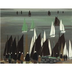 Markey Robinson (1918-1999) - SHAWLIES AND SAILBOATS BY THE SHORE