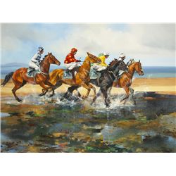 Susan Mary Webb (b.1962) - LAYTOWN RACES, PERIOD GOLD, 1999