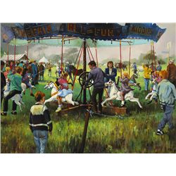 Kenneth Webb RWA FRSA RUA (b.1927) - OUGHTERARD FAIR, COUNTY GALWAY, c. late 1970s - early 1980s