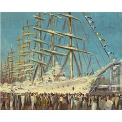 Ivan Sutton (b.1944) - TALL SHIPS, DUBLIN PORT, 1998