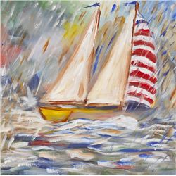 Kevin Geary (b.1952) - SAILING INTO THE SQUALL