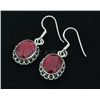 Image 2 : Sterling Silver 36.14ctw Oval Ruby Beryl Earring