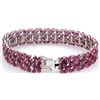 Image 2 : Ruby Bracelet 2 Rows Floral 92.5 Sterling Silver 35 Gra