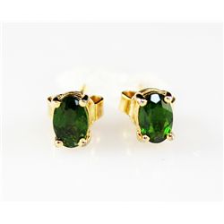 10K Yellow Gold .50 Emerald Earring "Nice"