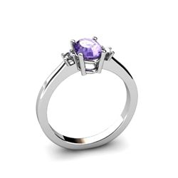 Tanzanite 0.48 ctw Diamond Ring 14kt White Gold