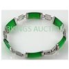 Image 3 : 10.27g Apple Green Jade Sterling Silver Bracelet
