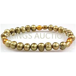 67.29ctw Natural Rice Freshwater Pearls Bracelet
