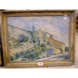 Early 20th Century oil on board of Aigaliers,...