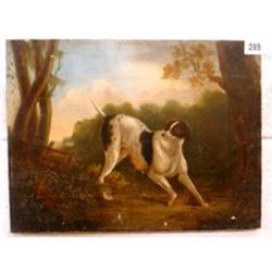 Early 19th Century oil on canvas of a pointer...