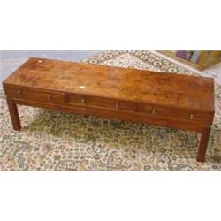 Designer mahogany coffee table having 3 drawe...