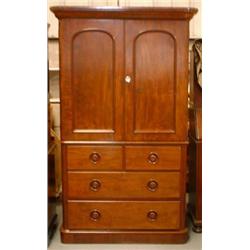 Victorian mahogany linen press...