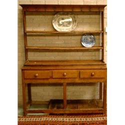 Georgian oak "pot board" dresser, circa 1780...