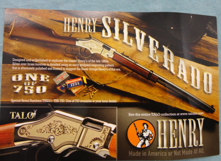 Henry Arms co. Silverado LTD Engraved Golden Boy