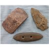 Image 1 : 3 Early Artifacts, 2 Stone Pendants & 1 point
