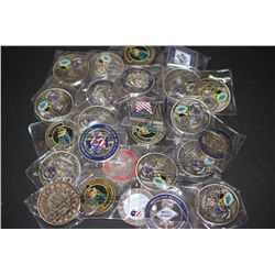 Military Challenge Medal; Various Dates, Bases, People, Etc.; Lot of 25; EST. $75-150