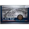 Image 1 : Civil War Penny 1863 Indian Head One Cent In Display Case With History; EST. $5-10