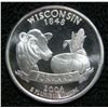 Image 1 : 2004 Wisconsin 1 Oz .999 Silver "State Quarter"