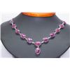 Image 1 : NATURAL 117.00 CTW RUBY MIXED SHAPE NECKLACE .925 STERL