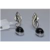 Image 1 : 29.50 CTW BLACK ONEX EARINGS .925 STERLING SILVER