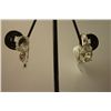 Image 1 : 28.25 CTW BLACK STAR EARRING .925 STERLING SILVER