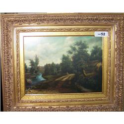 antique masonite oil painting