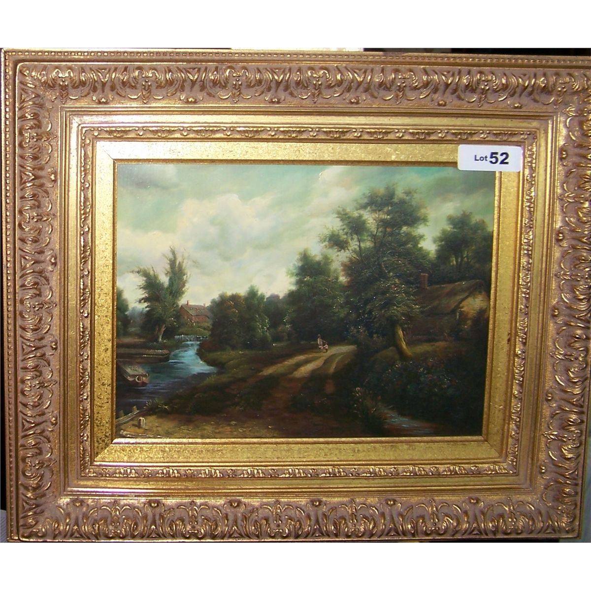 ANTIQUE OIL ON MASONITE BOARD PAINTING