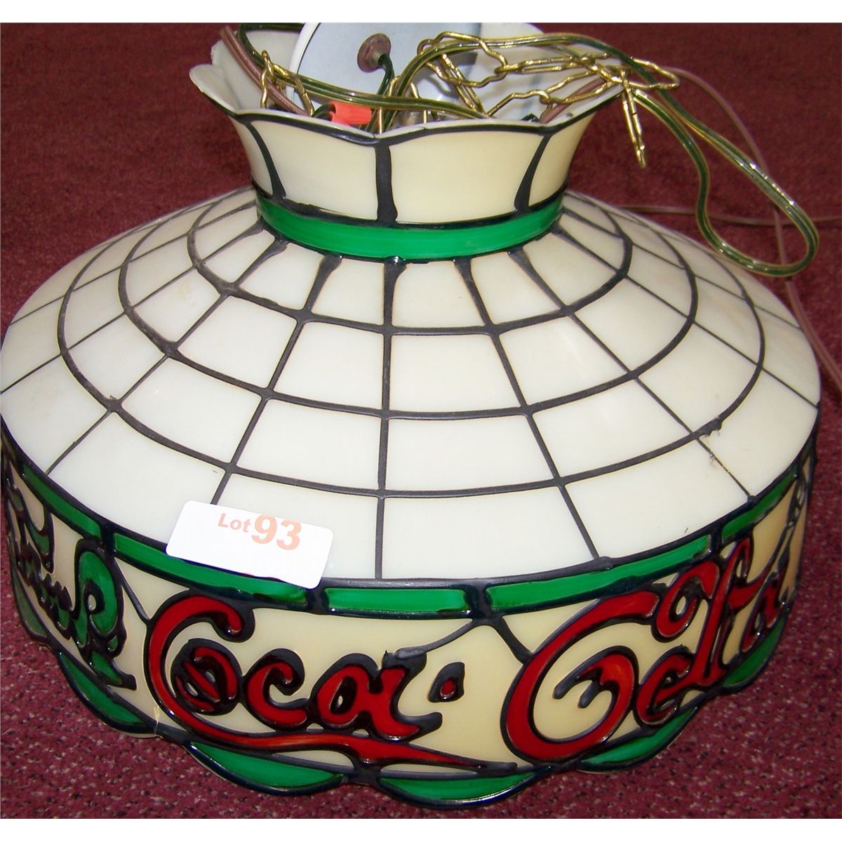 COCA-COLA TIFFANY STYLE PLASTIC LAMP SHADE COCA-COLA TIFFANY STYLE PLASTIC LAMP SHADE