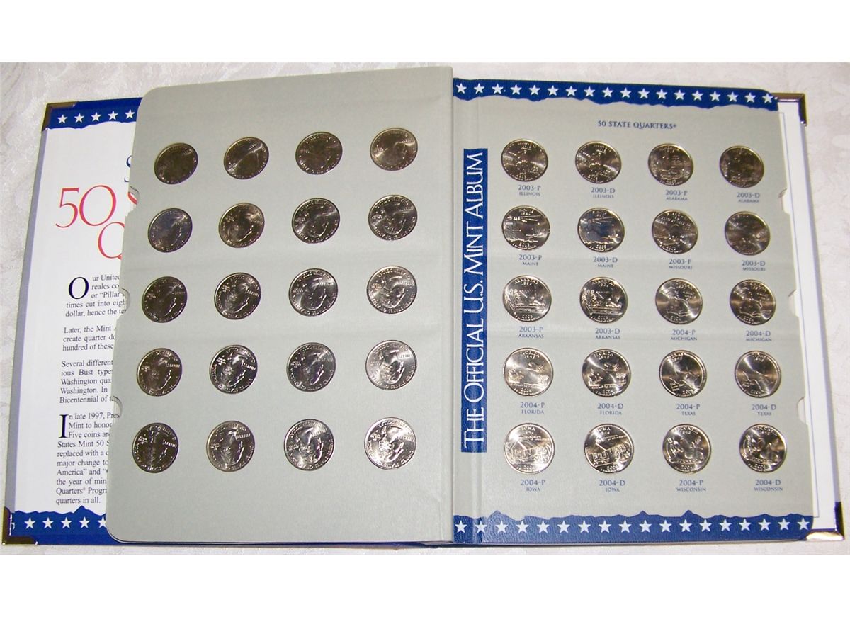 OFFICIAL U.S. MINT 50 STATE QUARTERS P & D. BRILLIANT UNCIRCULATED CONDITION