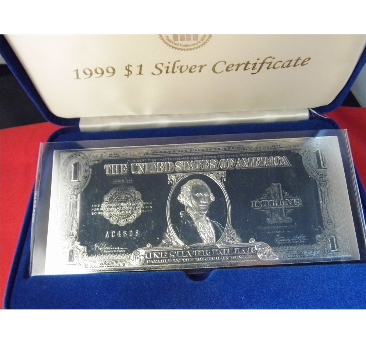National Collectors Mint - 1999 $1 Silver Certificate Note - Perimeter ...