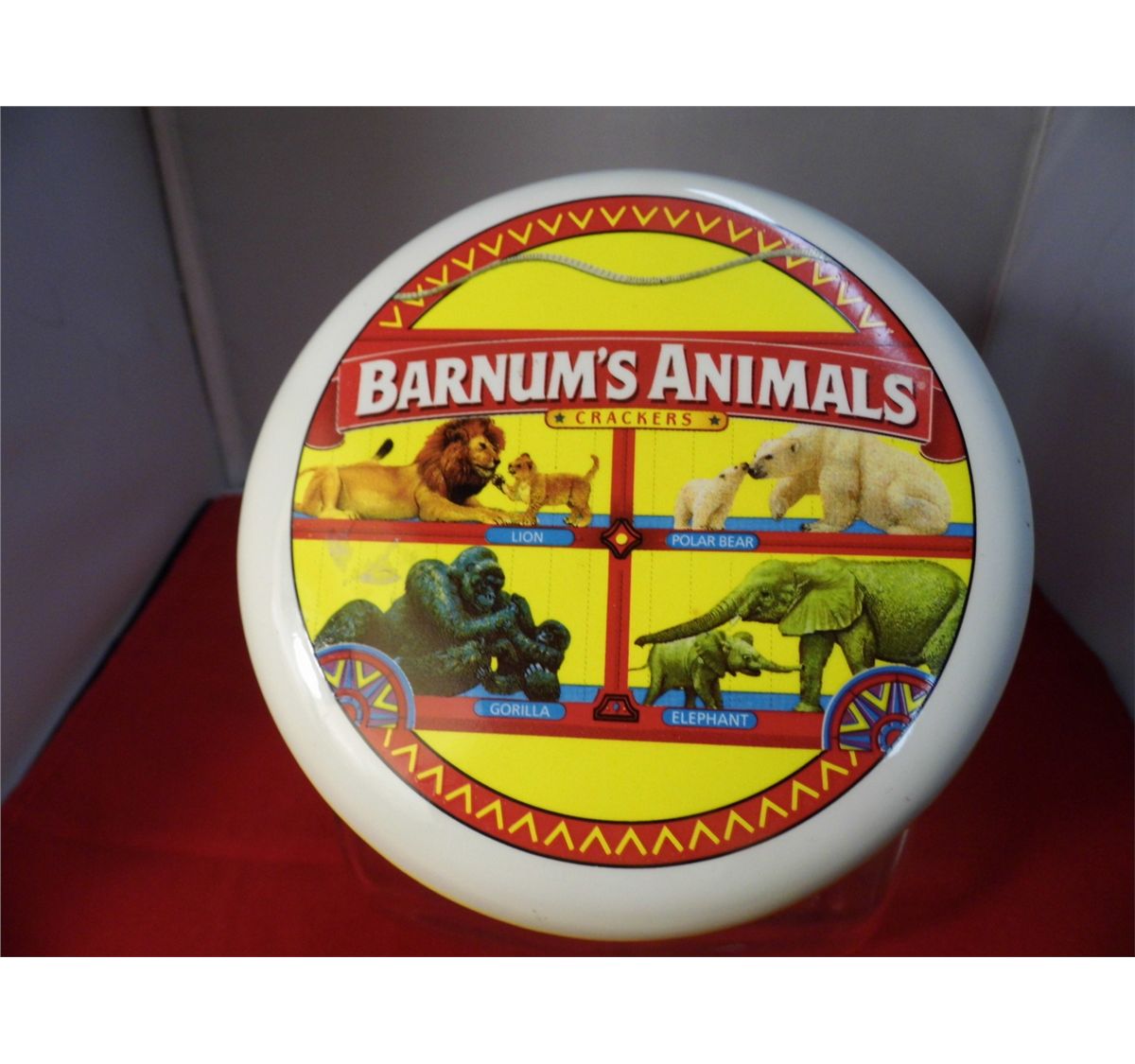 Barnum Animal Crackers 8.5 x 8 x 5 Glass Cookie Jar