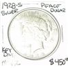Image 1 : 1928-S PEACE SILVER DOLLAR RED BOOK VALUE IS $450.00 *EXTREMELY RARE KEY DATE MS-62 HIGH GRADE*!!
