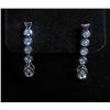 Image 1 : 5243 - WHITE GOLD PLATE DROP EARRINGS W/ WHITE TOPAZ - 17.4 CTW
