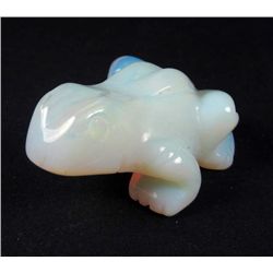 5956 - 177.5 CT - HAND CARVED OPALITE FROG FIGURINE