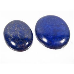 6435 - 72.0 CTW - LOT OF 2 - OVAL CABOCHON NATURAL BLUE LAPIS