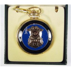7952 - POLICE SHIELD POCKET WATCH W/ CASE