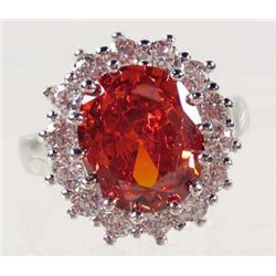 8305 - 18K GOLD PLATE GEMSTONE RING - SIZE 7