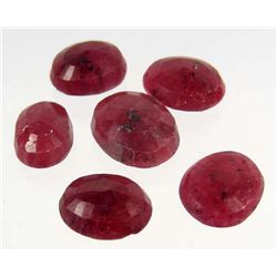 5149 - 59.9 CT - LOT OF 6 - OVAL CUT NATURAL BLOOD RED RUBY