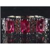 Image 1 : 5250 - WHITE GOLD PLATE RING W/ GARNET & WHITE TOPAZ - SZ 6 - 14.0 CTW