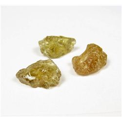 5924 - LOT OF 3 - 11.75 CT - NATURAL ROUGH GREEN GROSSULAR GARNET