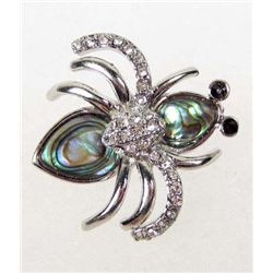 7289 - ABALONE SHELL SPIDER BROOCH