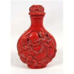 7383 - CARVED LUCKY BUDDHA SNUFF BOTTLE