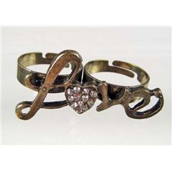 8648 - RETRO STYLE LOVE DOUBLE FINGER RING