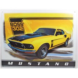 8708 - BOSS 302 MUSTANG  METAL SIGN APPROX. 12 "1/2 x 16