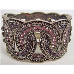8890 - LAVENDER & PURPLE SWAROVSKI CRYSTAL CUFF BRACELET