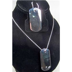 8908 - SILVER DOG TAG SET - MARKED .925