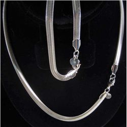 9164 - SILVER NECKLACE & BRACELET SET MARKED .925