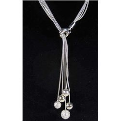 9325 - SILVER MULTI BALLS NECKLACE MARKED .925