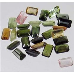 2008 - 8.08 CTS - LOT OF 27 - NATURAL BAGUETTE SHAPE MULTICOLOR TOURMALINE